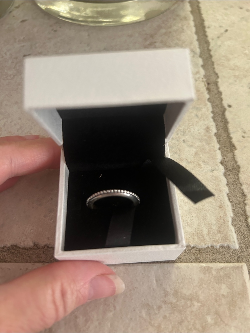 Pandora Silver Beaded Stack Ring
